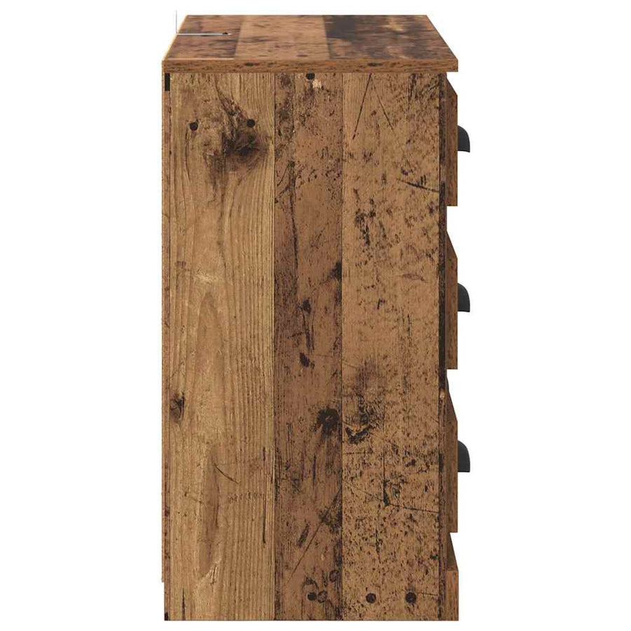 Dressoir met lade Oud Hout 70 x 35,5 x 67,5 cm Bewerkt hout