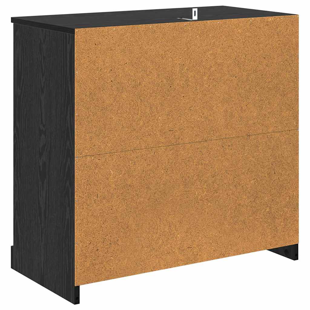 Dressoir met lade Zwart Eiken 70 x 35,5 x 67,5 cm Bewerkt hout