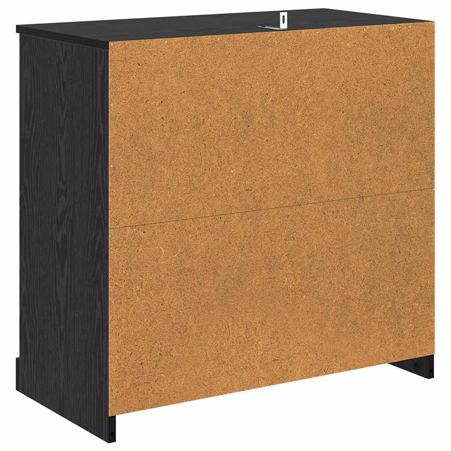 Dressoir met lade Zwart Eiken 70 x 35,5 x 67,5 cm Bewerkt hout