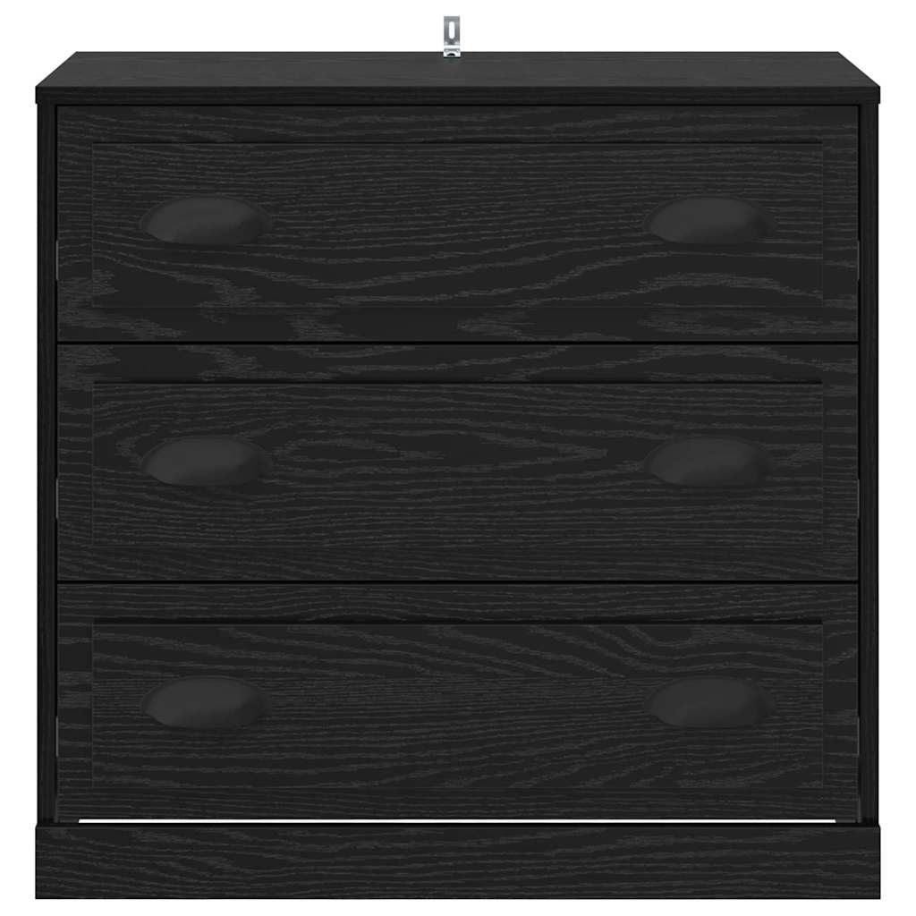 Dressoir met lade Zwart Eiken 70 x 35,5 x 67,5 cm Bewerkt hout