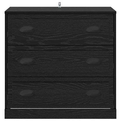Dressoir met lade Zwart Eiken 70 x 35,5 x 67,5 cm Bewerkt hout