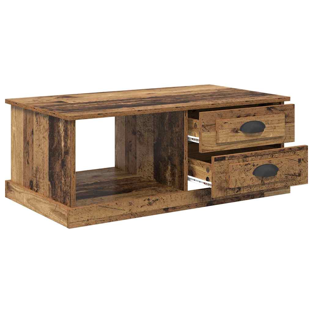 Salontafel met lade Oud Hout 90 x 50 x 35 cm Bewerkt hout