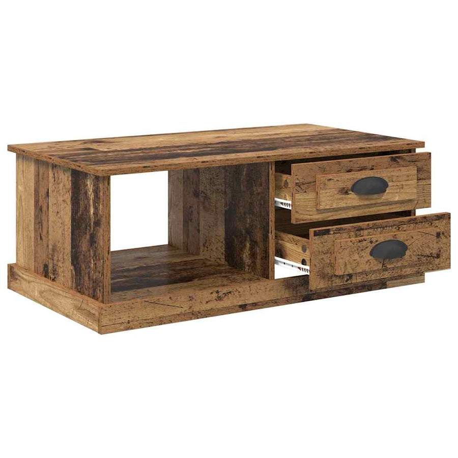 Salontafel met lade Oud Hout 90 x 50 x 35 cm Bewerkt hout