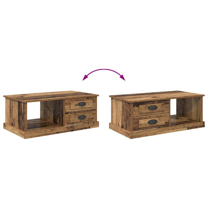 Salontafel met lade Oud Hout 90 x 50 x 35 cm Bewerkt hout
