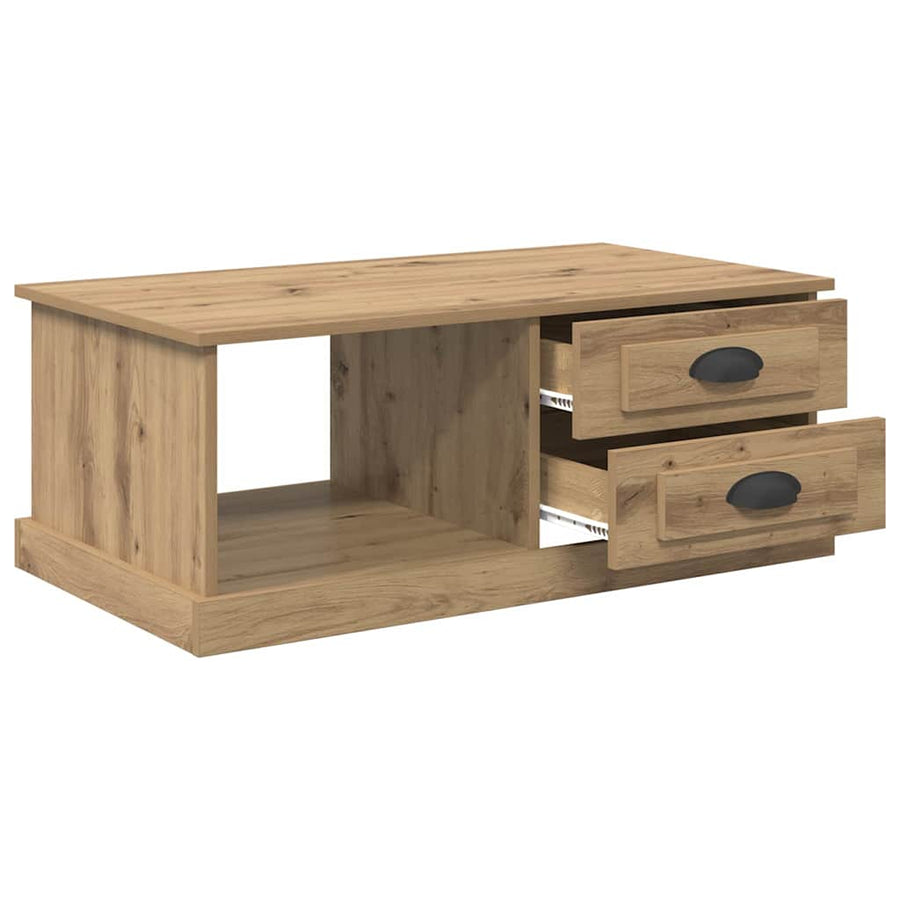 Salontafel met lade Artisan Eiken 90 x 50 x 35 cm Bewerkt hout