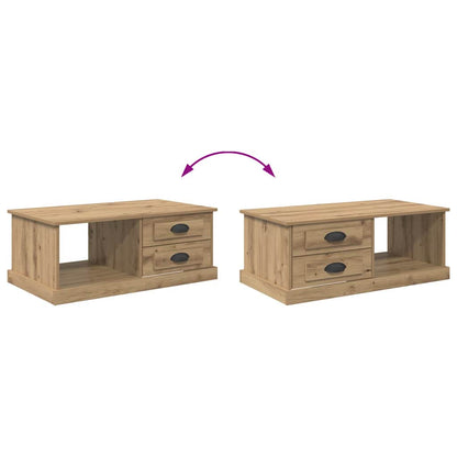 Salontafel met lade Artisan Eiken 90 x 50 x 35 cm Bewerkt hout