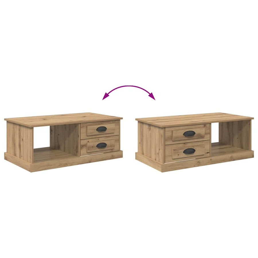 Salontafel met lade Artisan Eiken 90 x 50 x 35 cm Bewerkt hout