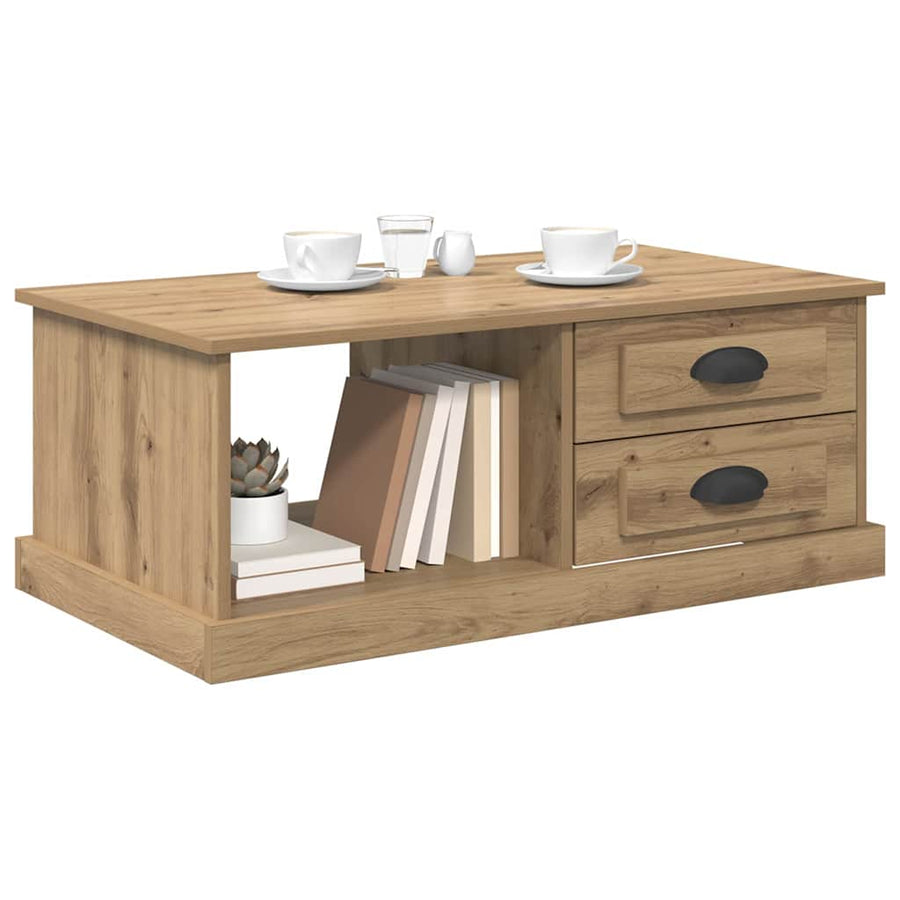 Salontafel met lade Artisan Eiken 90 x 50 x 35 cm Bewerkt hout