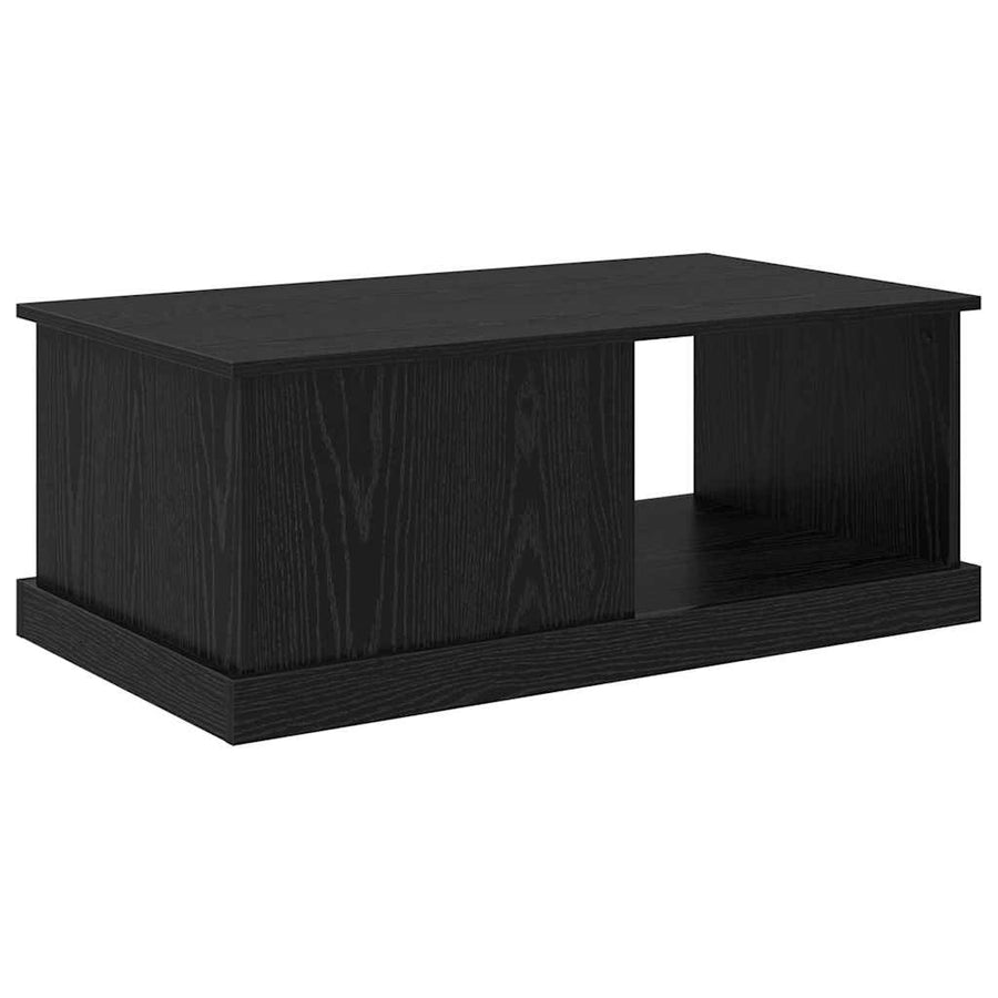 Salontafel met lade Zwart Eiken 90 x 50 x 35 cm Bewerkt hout