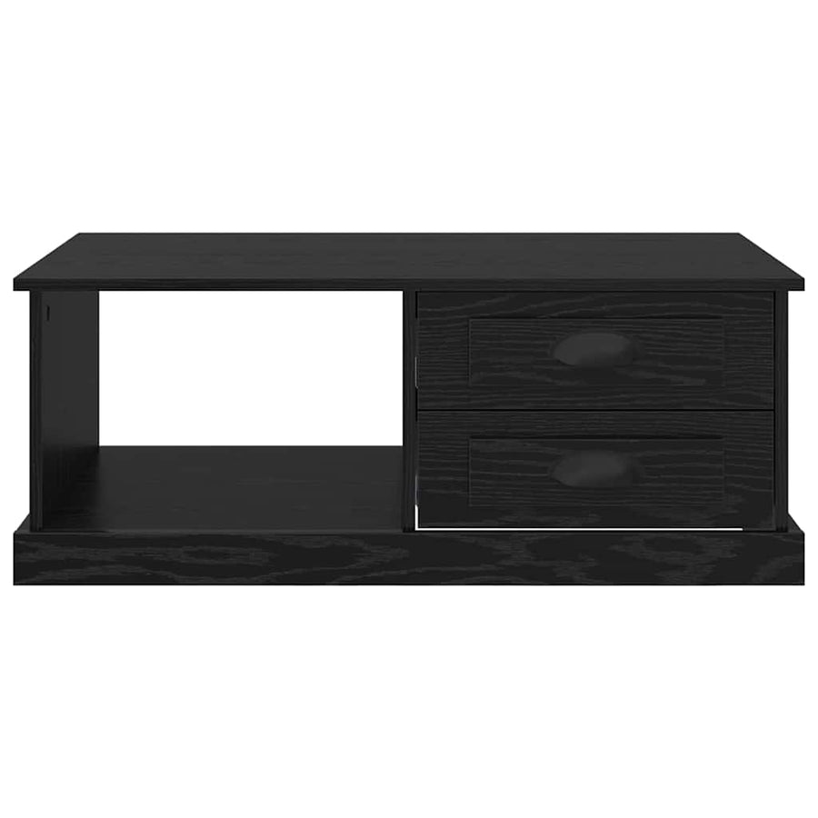 Salontafel met lade Zwart Eiken 90 x 50 x 35 cm Bewerkt hout