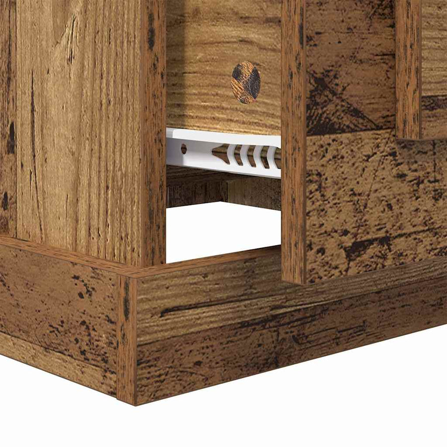 Salontafel met lade Oud Hout 50 x 50 x 35 cm Bewerkt hout