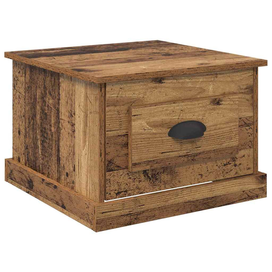 Salontafel met lade Oud Hout 50 x 50 x 35 cm Bewerkt hout