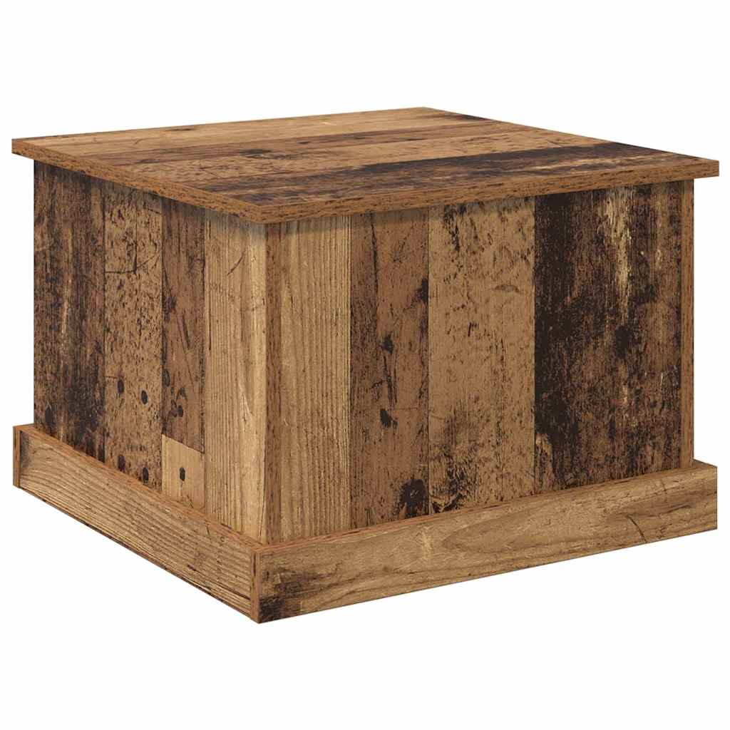 Salontafel met lade Oud Hout 50 x 50 x 35 cm Bewerkt hout