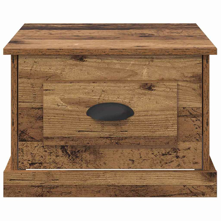 Salontafel met lade Oud Hout 50 x 50 x 35 cm Bewerkt hout