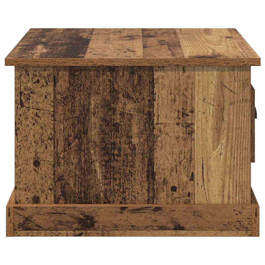 Salontafel met lade Oud Hout 50 x 50 x 35 cm Bewerkt hout