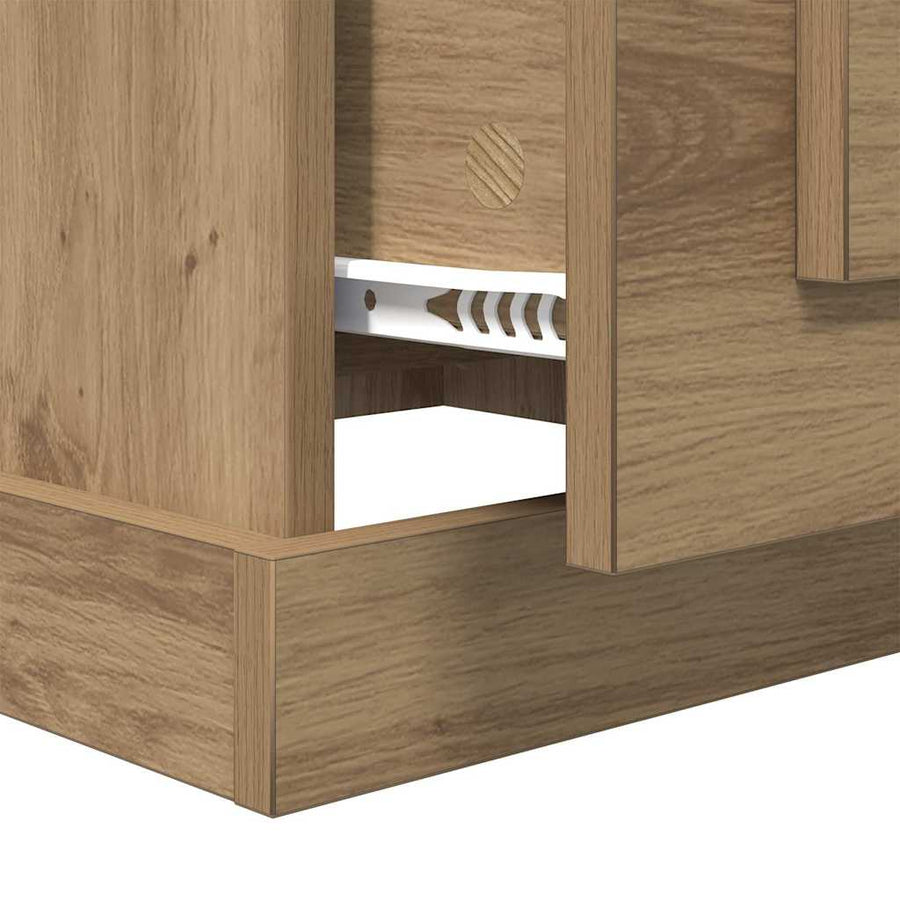 Salontafel met lade Artisan Eiken 50 x 50 x 35 cm Bewerkt hout