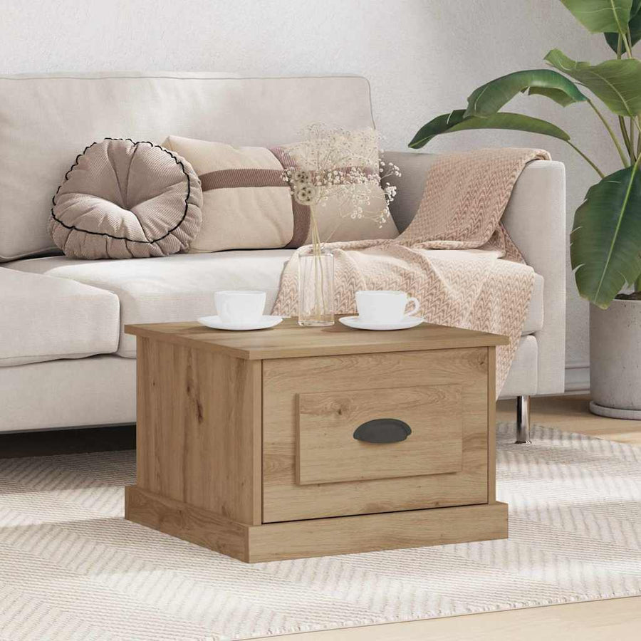 Salontafel met lade Artisan Eiken 50 x 50 x 35 cm Bewerkt hout