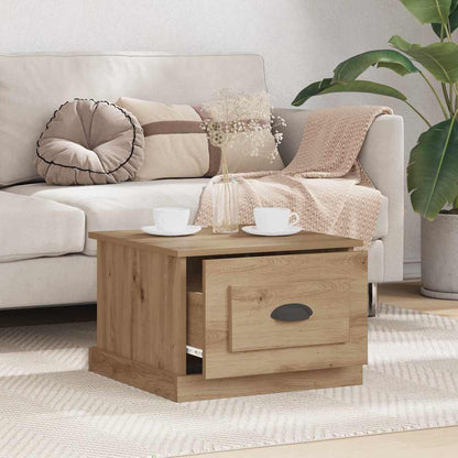 Salontafel met lade Artisan Eiken 50 x 50 x 35 cm Bewerkt hout