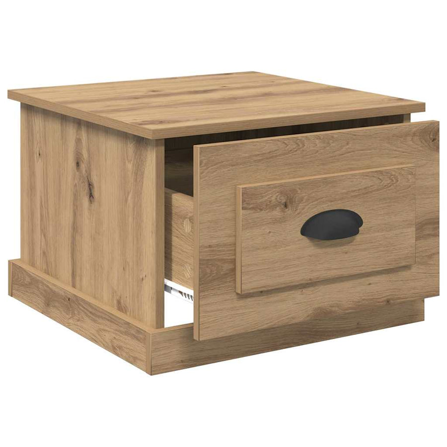 Salontafel met lade Artisan Eiken 50 x 50 x 35 cm Bewerkt hout