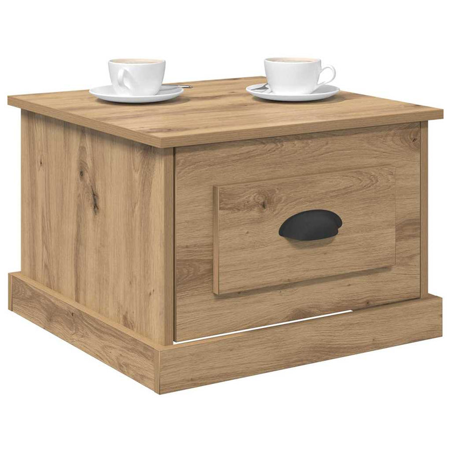 Salontafel met lade Artisan Eiken 50 x 50 x 35 cm Bewerkt hout