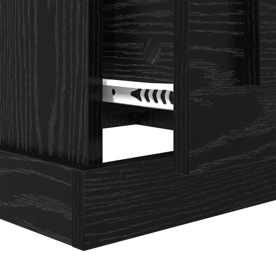 Salontafel met lade Zwart Eiken 50 x 50 x 35 cm Bewerkt hout