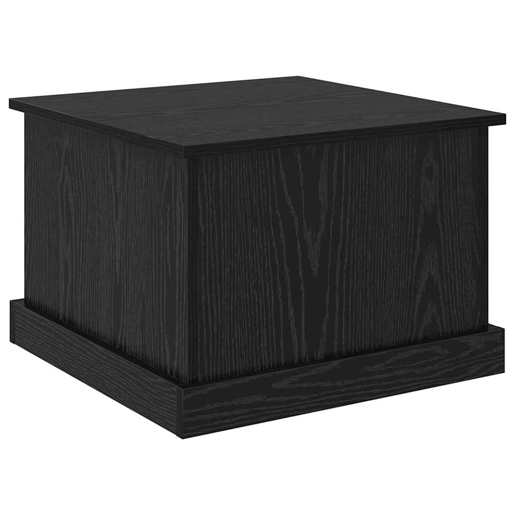 Salontafel met lade Zwart Eiken 50 x 50 x 35 cm Bewerkt hout