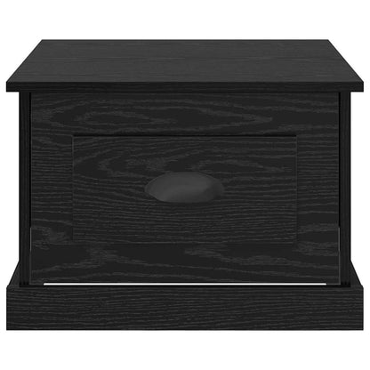 Salontafel met lade Zwart Eiken 50 x 50 x 35 cm Bewerkt hout