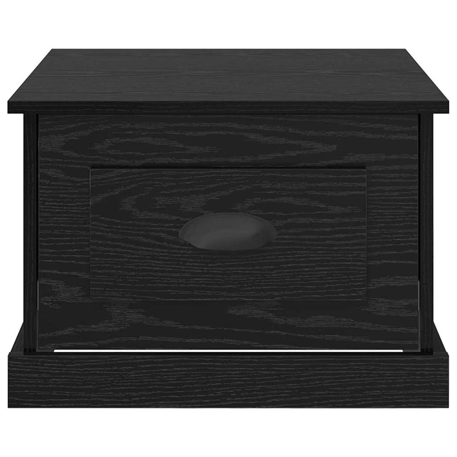 Salontafel met lade Zwart Eiken 50 x 50 x 35 cm Bewerkt hout
