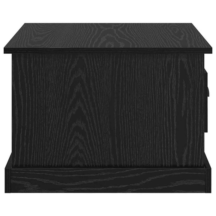 Salontafel met lade Zwart Eiken 50 x 50 x 35 cm Bewerkt hout