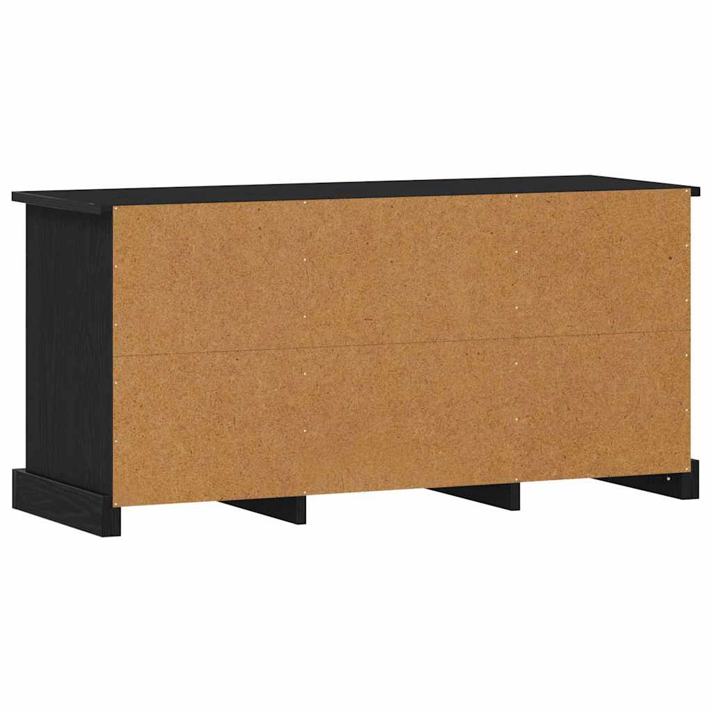 TV-kast met lade Zwart Eiken 99,5 x 35,5 x 48 cm Bewerkt hout
