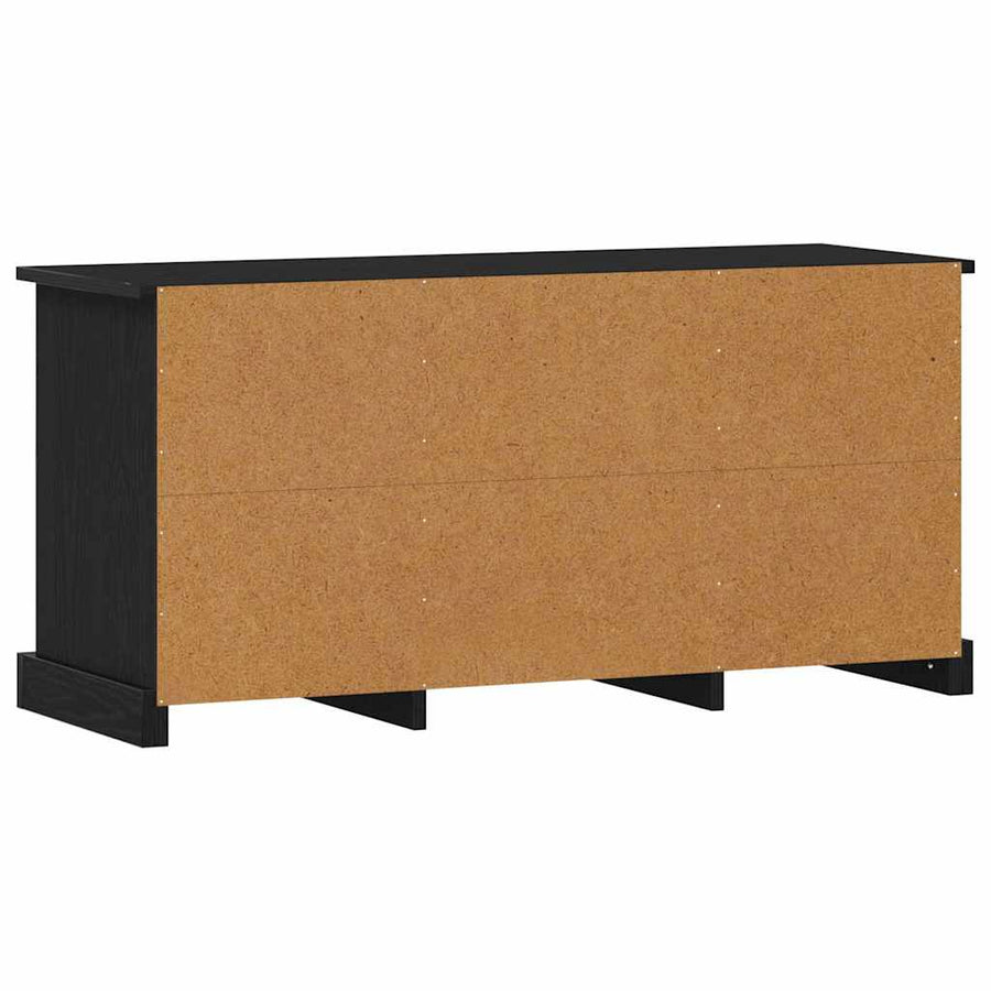 TV-kast met lade Zwart Eiken 99,5 x 35,5 x 48 cm Bewerkt hout