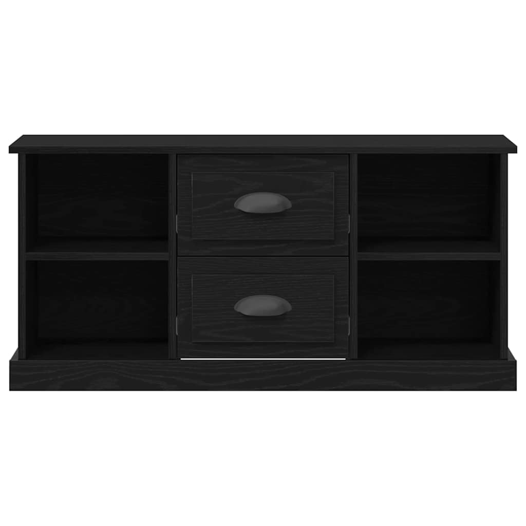 TV-kast met lade Zwart Eiken 99,5 x 35,5 x 48 cm Bewerkt hout