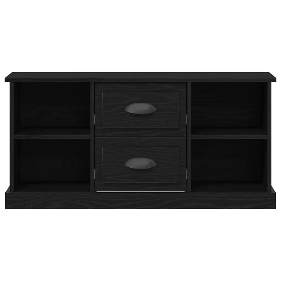 TV-kast met lade Zwart Eiken 99,5 x 35,5 x 48 cm Bewerkt hout