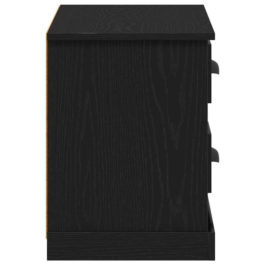 TV-kast met lade Zwart Eiken 99,5 x 35,5 x 48 cm Bewerkt hout