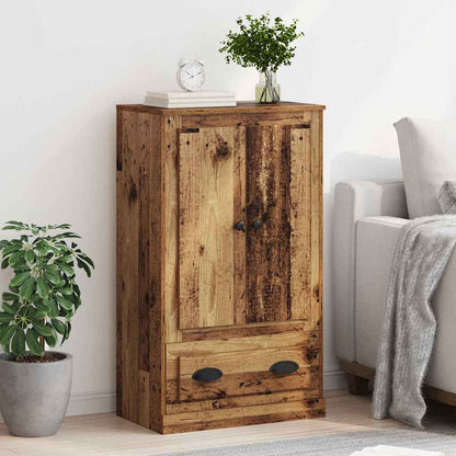 Highboard met lade Oud Hout 60 x 35,5 x 103,5 cm Bewerkt hout