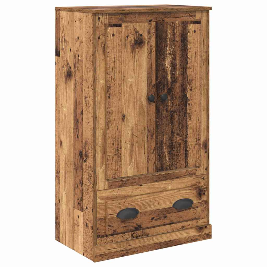 Highboard met lade Oud Hout 60 x 35,5 x 103,5 cm Bewerkt hout