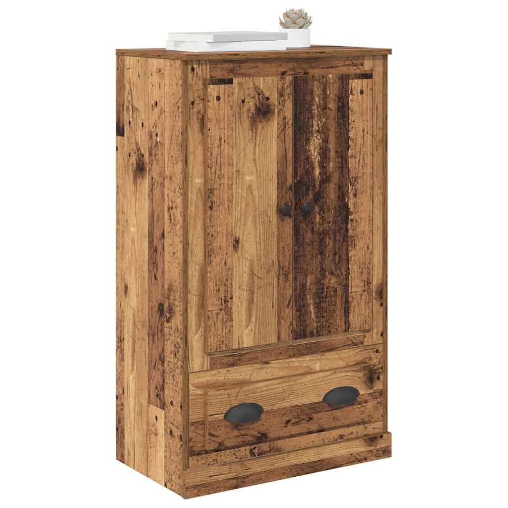 Highboard met lade Oud Hout 60 x 35,5 x 103,5 cm Bewerkt hout