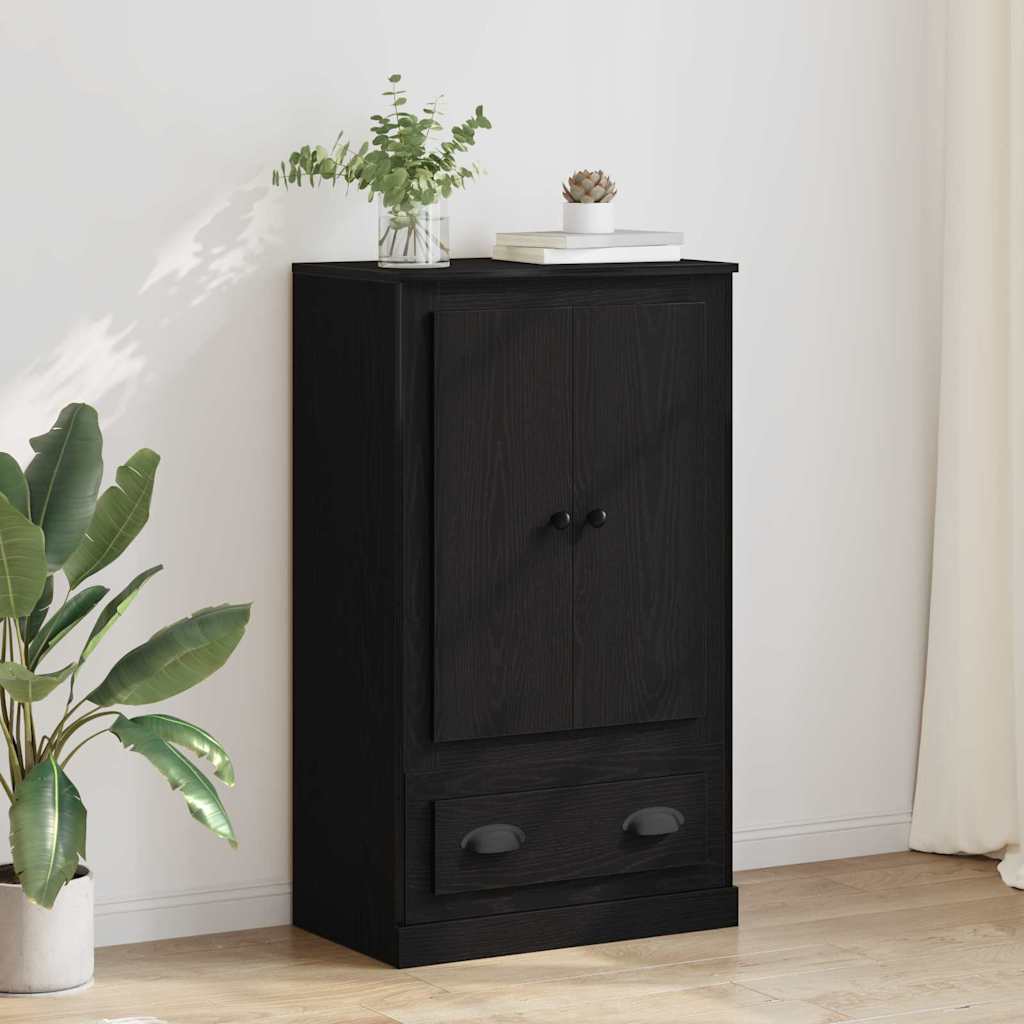 Highboard Zwart Eiken 60 x 35,5 x 103,5 cm Bewerkt hout