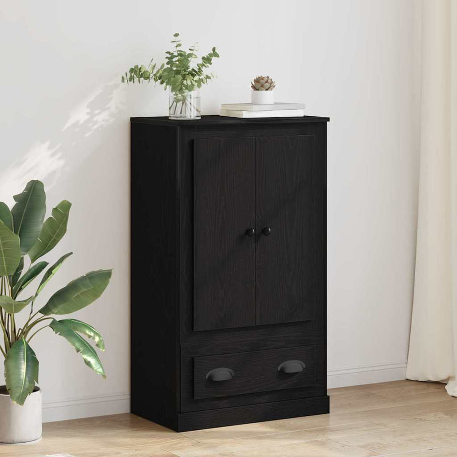 Highboard Zwart Eiken 60 x 35,5 x 103,5 cm Bewerkt hout