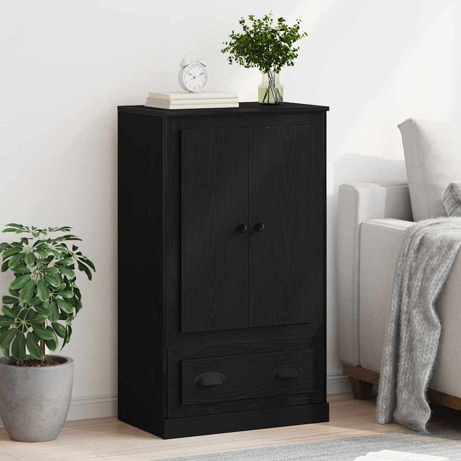 Highboard Zwart Eiken 60 x 35,5 x 103,5 cm Bewerkt hout