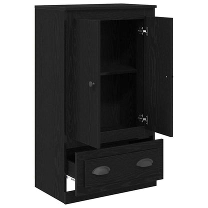 Highboard Zwart Eiken 60 x 35,5 x 103,5 cm Bewerkt hout