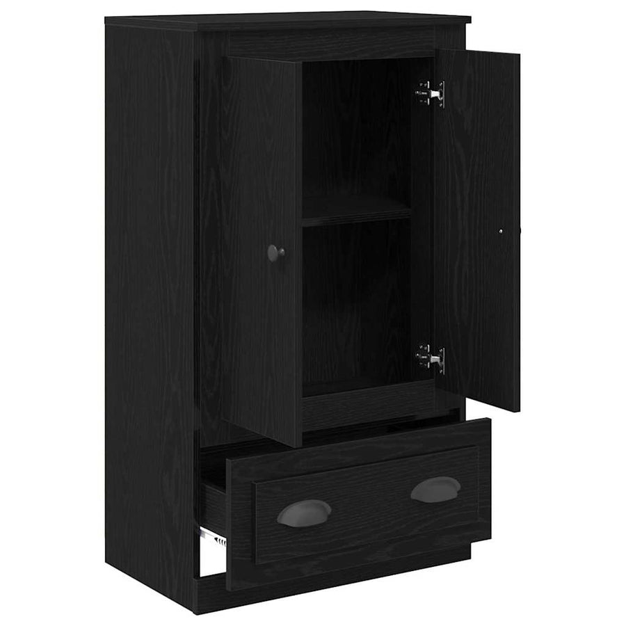 Highboard Zwart Eiken 60 x 35,5 x 103,5 cm Bewerkt hout