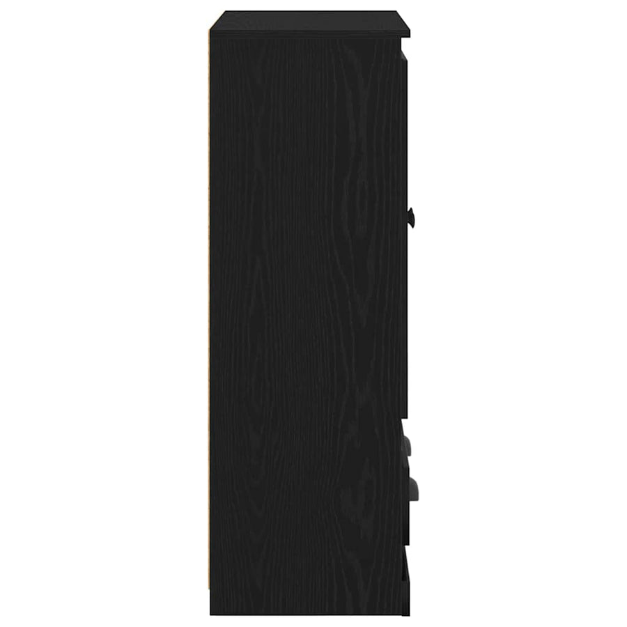 Highboard Zwart Eiken 60 x 35,5 x 103,5 cm Bewerkt hout