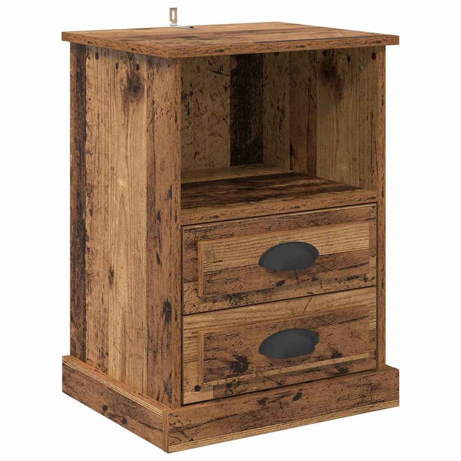 Nachtkastje met lade Oudhout 36 x 43 x 60 cm Bewerkt hout