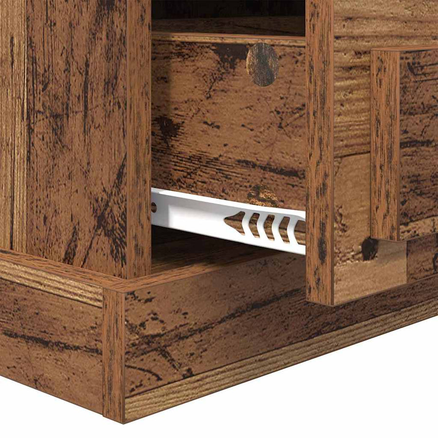 Nachtkastje met lade 2 pcs Oudhout 36 x 43 x 60 cm Bewerkt hout