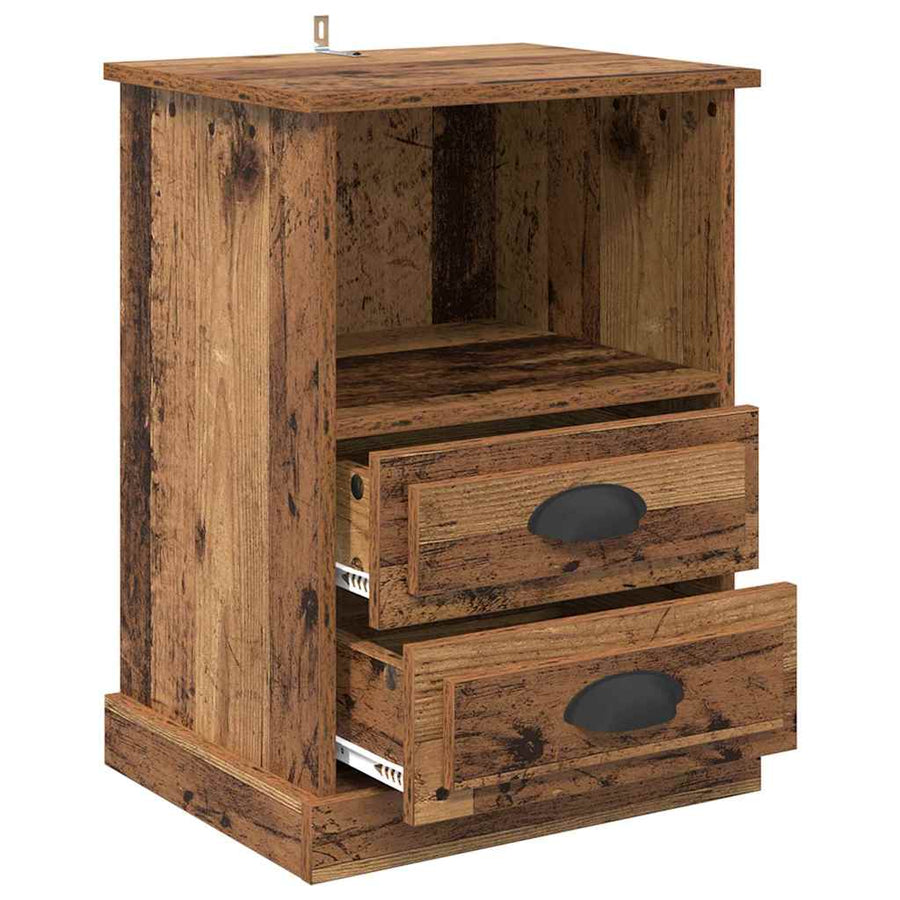 Nachtkastje met lade 2 pcs Oudhout 36 x 43 x 60 cm Bewerkt hout