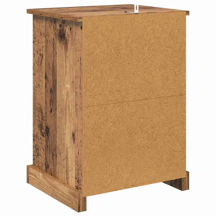 Nachtkastje met lade 2 pcs Oudhout 36 x 43 x 60 cm Bewerkt hout