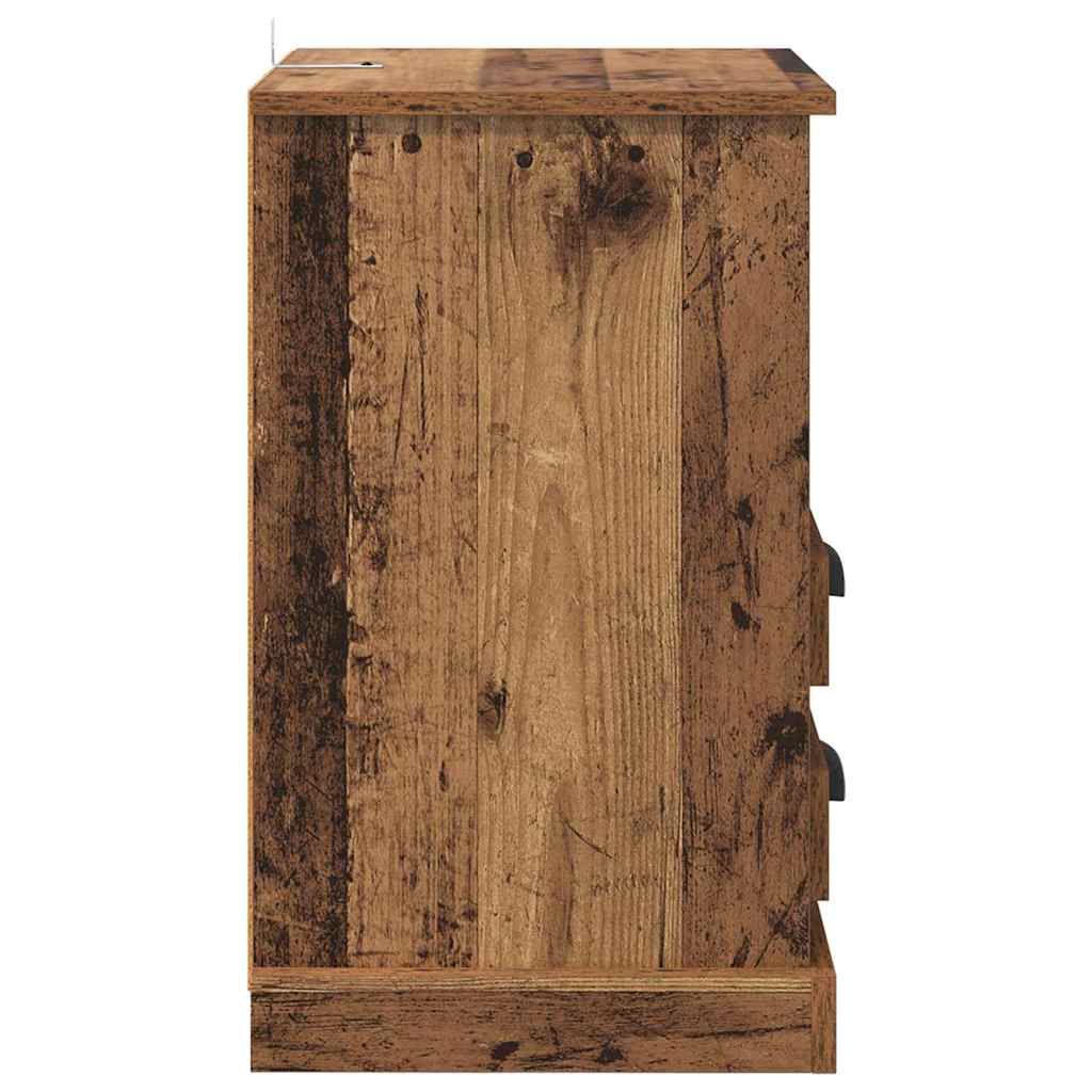 Nachtkastje met lade 2 pcs Oudhout 36 x 43 x 60 cm Bewerkt hout