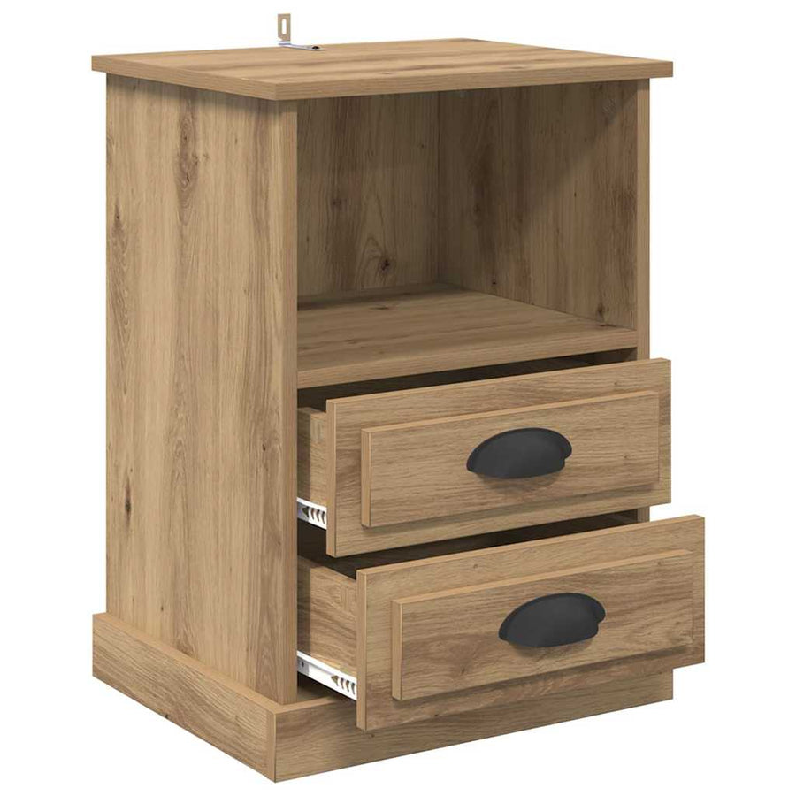Nachtkastje met lade Artisan Eiken 36 x 43 x 60 cm Bewerkt hout