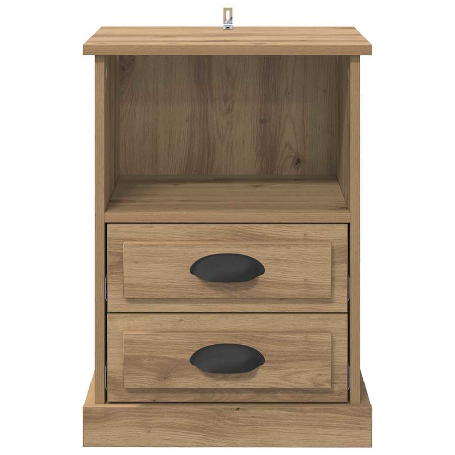 Nachtkastje met lade Artisan Eiken 36 x 43 x 60 cm Bewerkt hout